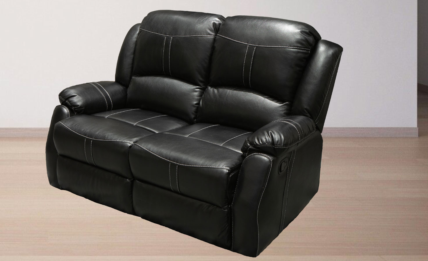 Lorraine BelAire Deluxe Ebony Reclining Loveseat Left Profile Shot by American Home Line